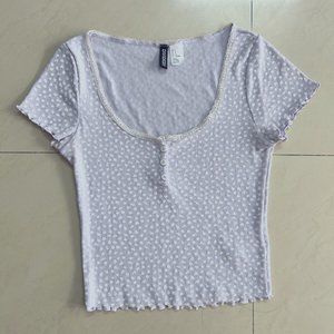 H&M Ribbed button placket top